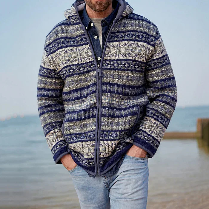 Bjorn - Casual Full Zip Knit Sweater